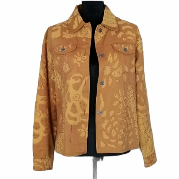 Parsley & Sage Brown/Tan Embroidered Jacket MD - Picture 12 of 16